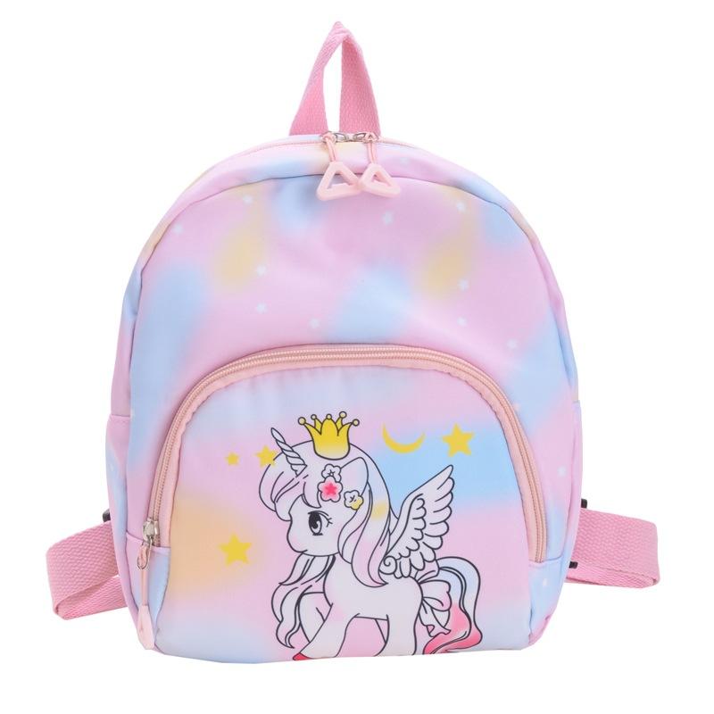 Cute Cartoon Boys And Girls Backpack Foreign Style Printing Children S Backpack Cute Baby Student Schoolbag розовый