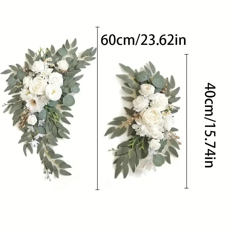 Romantic White Artificial Wedding Flowers Artificial Arch Flowers Artificial Wedding Arch Flowers Kit Wedding Welcome Sign Decor