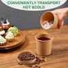 1 Set (50pcs) 16oz Disposable Soup Cups with Vented Lids – Kraft Food Containers for Hot Soup, Ice Cream, Dessert & Yogurt (Brown)