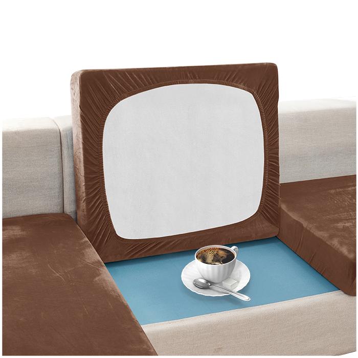 Sofa Seat Cover, Velvet, Brown 50-65Cm