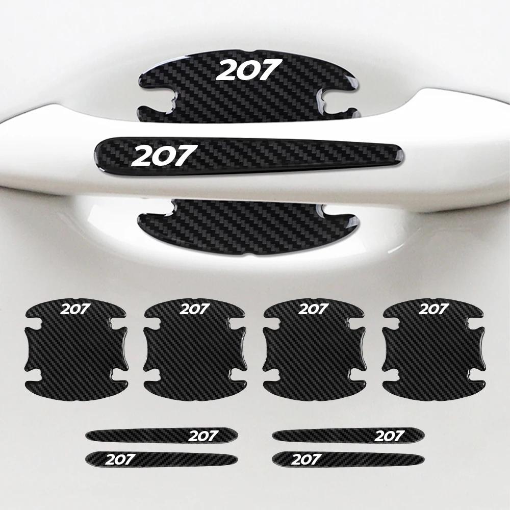 8pcs Car Handle Protection Film Stickers Door Bowl Scratches Resistant Car Accessories For Peugeot 207 207CC Sw Rc 2006-2012 For 207