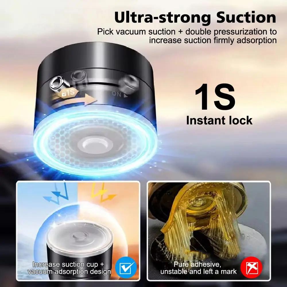 Magnetic 360 Rotation Metal Mobile Phone Holder Universal Bracket Folding Shaft Design Suction Cup Stable Anti Fall