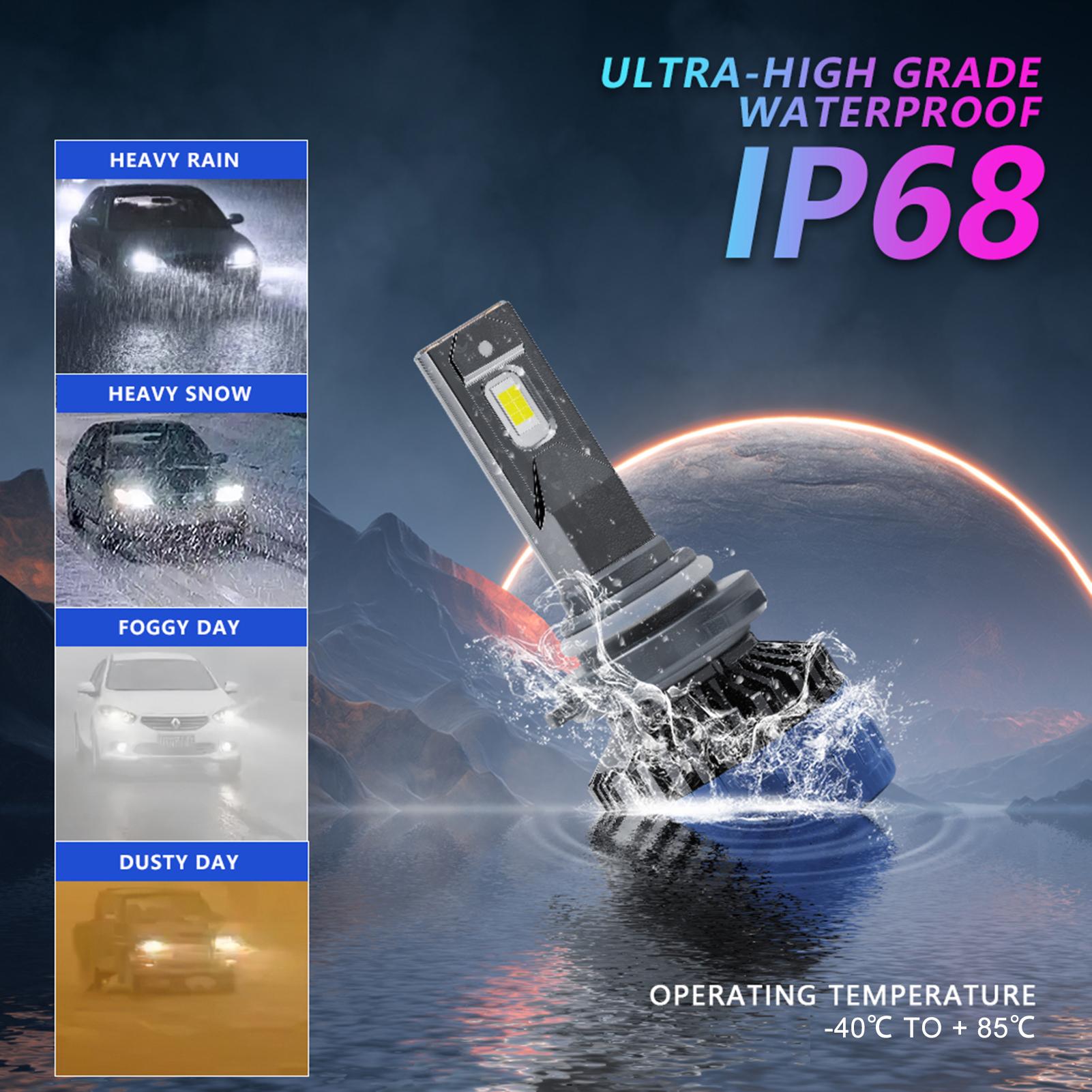 

P10 9006/HB4 Светодиодные лампы для фар IP68 Водонепроницаемые автомобильные светодиодные лампы для фар 6000K 300W 36000LM Яркие