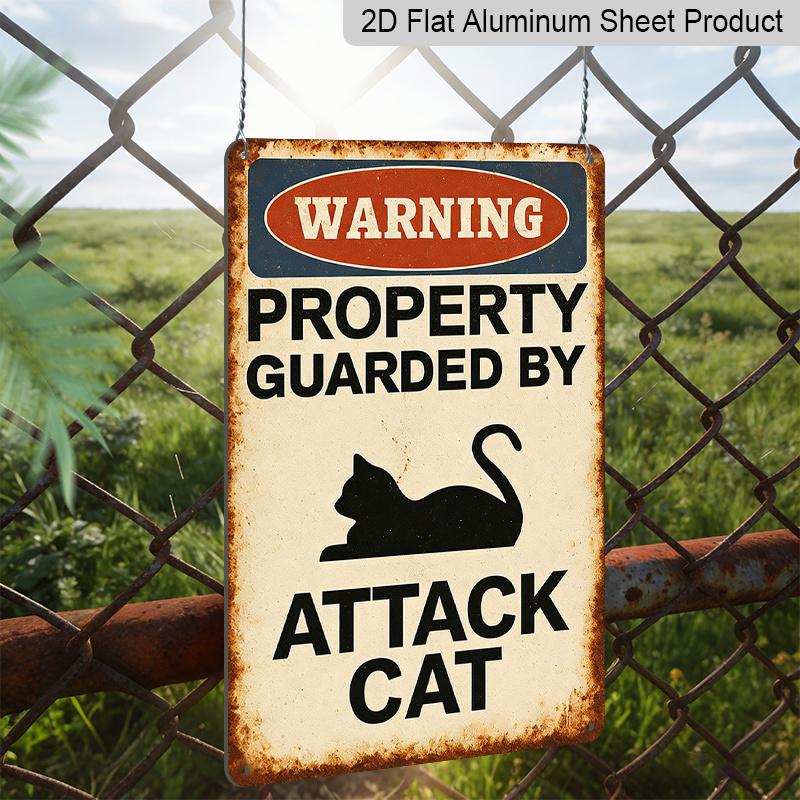2D Flach, 1 Stück Vorsicht vor der schwarzen Katze Aluminium Kunstschild, Perfekt für Eine Lustige Wanddekoration für Außenbereiche, Wohnzimmer, Schlafzimmer, Badezimmer, Zuhause