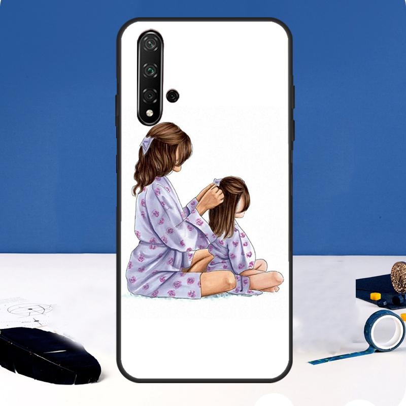 Mom and Daughter Case For Huawei P30 Pro P20 P40 Lite Nova 9 10 SE 11 3i 7i 8i 11i Y91 Y60 Y70 Y61 Y90 Cover