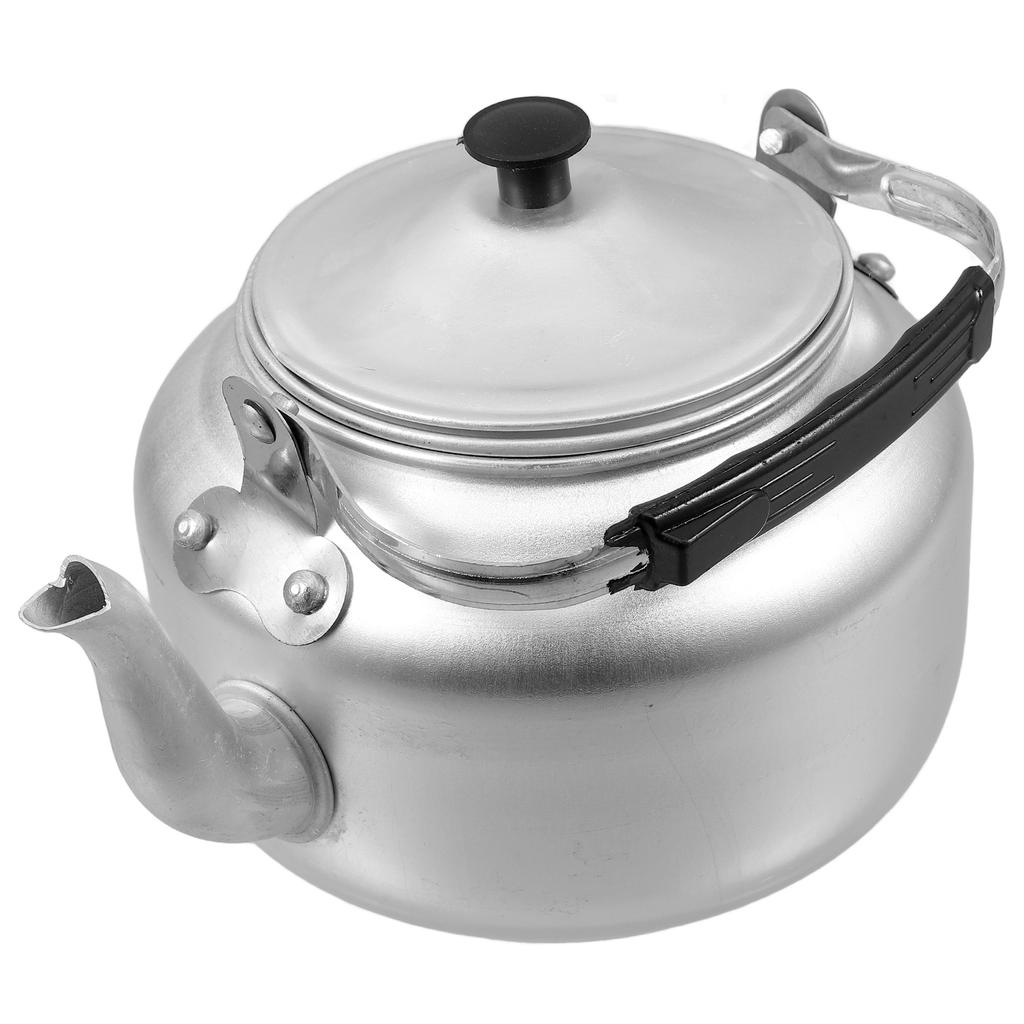 Portable Aluminum Teapot With Handle Lid Small Lightweight Kettle For Camping Coffee Pot Silver Metal Tea Boiling Water Filter