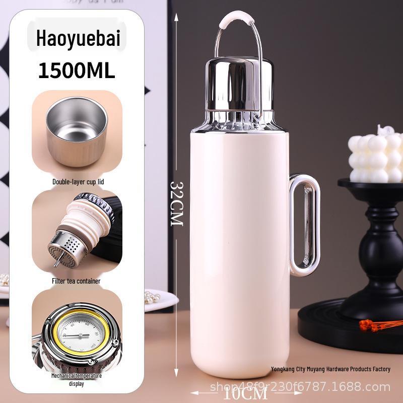 316 Stainless Steel Handle Vacuum Thermos Mug with Large Capacity and Tea Separator
