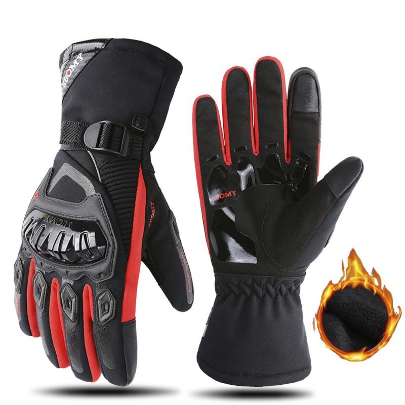 Winter Motorcycle Gloves Touchscreen Compatible Windproof Warm Thick Full Finger Riding Gear Men Women