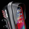 WILD MAN Quick Release Touchscreen Bike Frame Bag, Top Tube Bike Phone Front Frame Bag, Ideal for Mountain, Road, and MTB Cycling (E12X, Red)