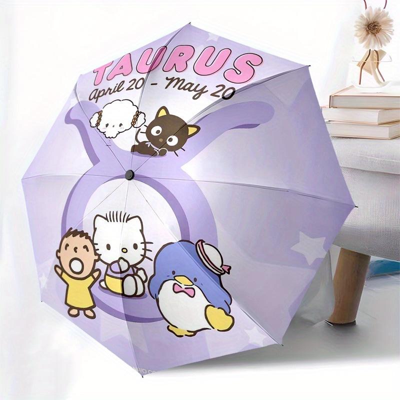 1pc Taurus Zodiac Cute Characters Umbrella with Plastic Handle,Suitable for All Seasons Home Travel Outdoor UmbrellaSanlio461