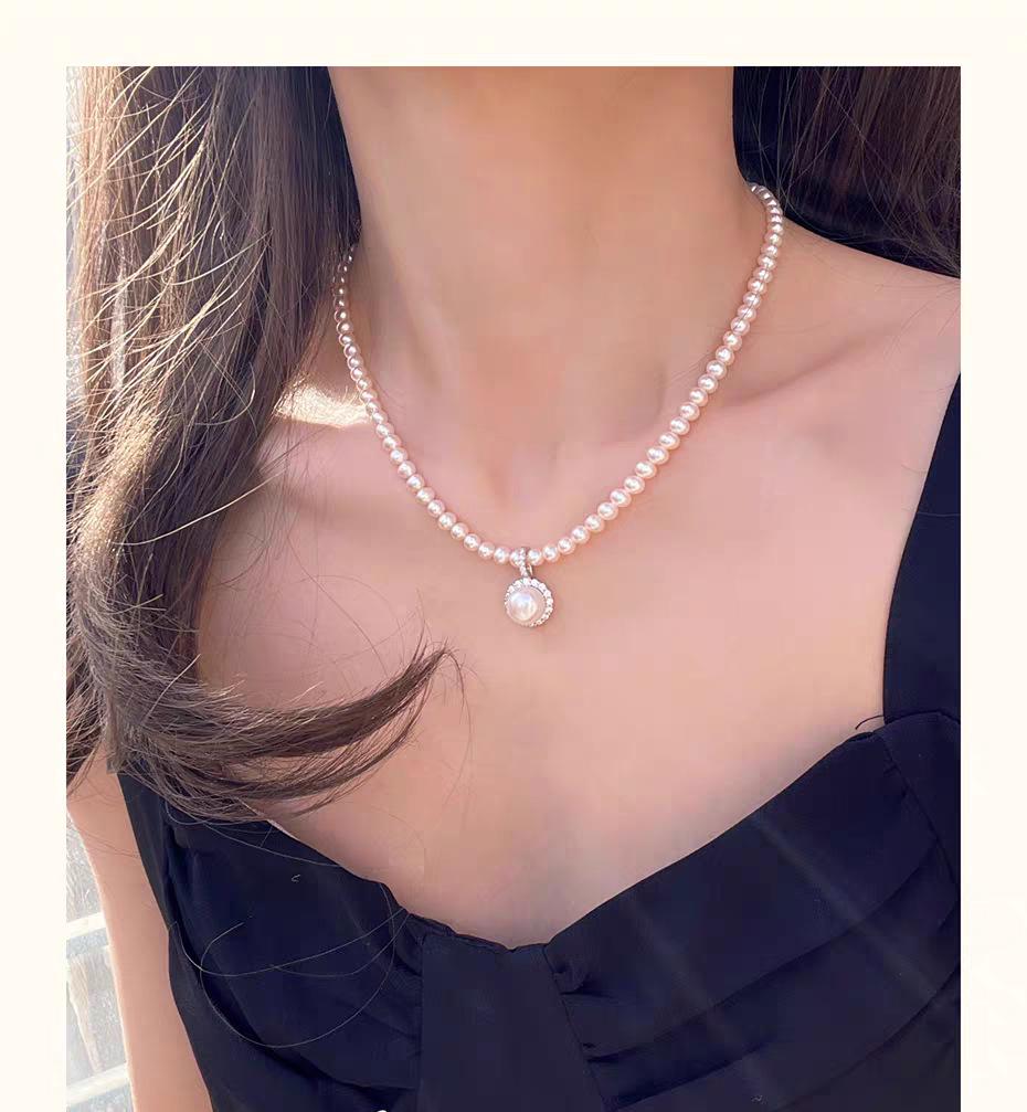 Luxury French Pearl Layered Necklace for Women - Unique Silver Clavicle Chain Choker, 2024 Trendy Design