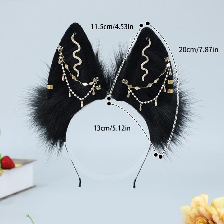 Gothic Plush Foxes Headband Woman Girls Cartoon Cat Ear Hairband for Photography