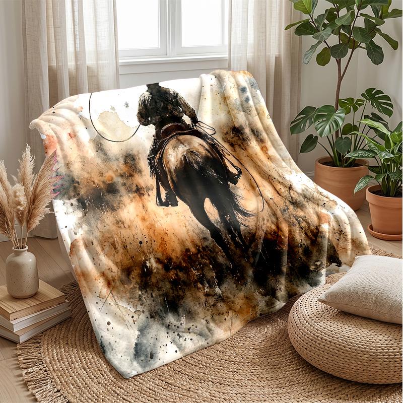 Cosmic Horse Dreamscape blanket Personalized Name Flannel Blanket Soft Cozy Plush Throw for Sofa Bed Lightweight Home Decor
