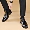 Fashion Men Dress Shoes Patent Leather Brogue Shoes for Male Formal Wedding Party Office Shoes