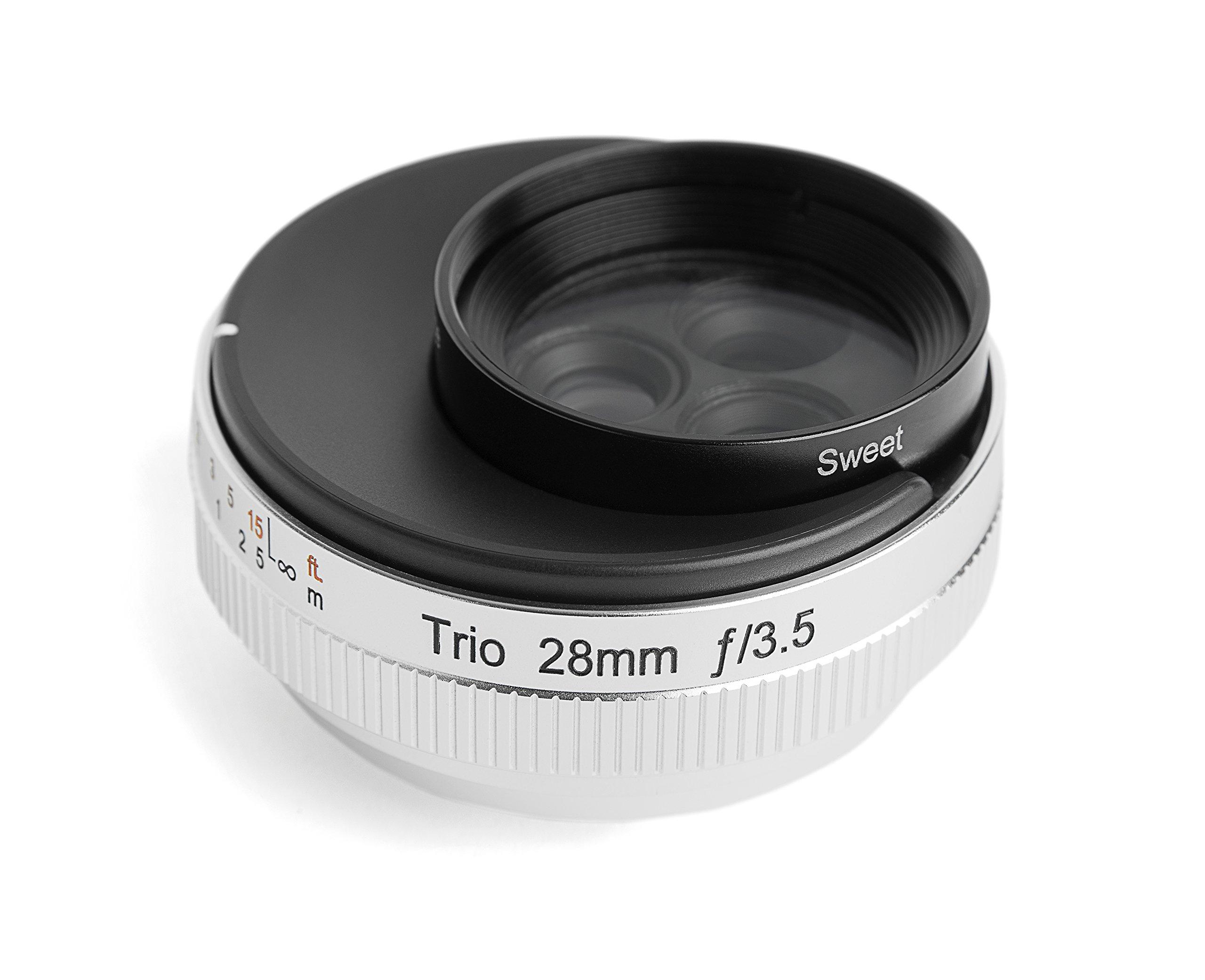 

Lensbaby Single Focus Lens Trio 28 28mm Fujifilm X Mount Switchable Manual Focus Silver F3.5 Sweet/Velvet/twist срібний