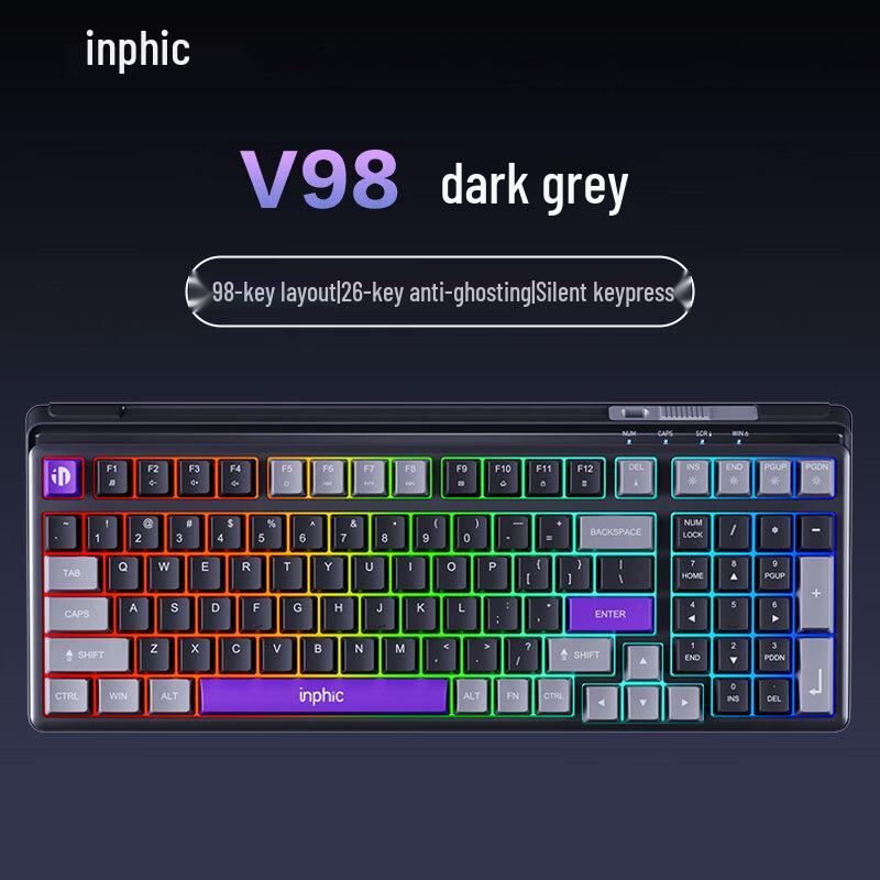 INPHIC V98PRO Wired RGB Mechanical Feel Membrane Gaming Keyboard