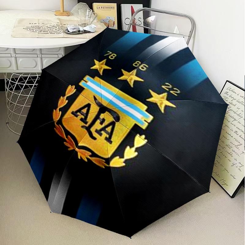 1PC Argentina Football club Printed Umbrella Folding umbrella, automatic umbrella 8-Frame for Travel, camping Fan gifts Christmas Gifts