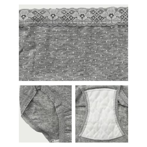 Clean and Comfortable Absorbent Panties for Light Incontinence, Women's Underwear, Antibacterial and Odor-Resistant, with Absorbent Sheets, 2-Piece Se