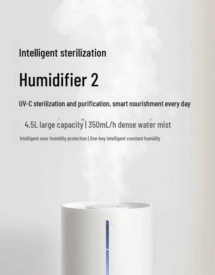 Xiaomi Smart Sterilization Humidifier 2: Home Aromatherapy Air Purifier for Bedroom, Safe for Pregnant Women and Babies