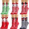 Cute Cartoon Mid-calf Cotton Socks With Christmas Elk And Socks Patterns