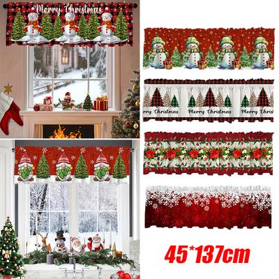 1PC Semicoprente Facile da Installare Calata Mantovana Atmosfera Sciarpa Natale Camera da Letto Senza Fori Natalizia Festiva Mantovana Vacanza 137x45cm