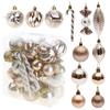 Festive Holiday Ornament Collection Shatter Proof Plastic Baubles Decorations Glittering Christmas Tree Pendants