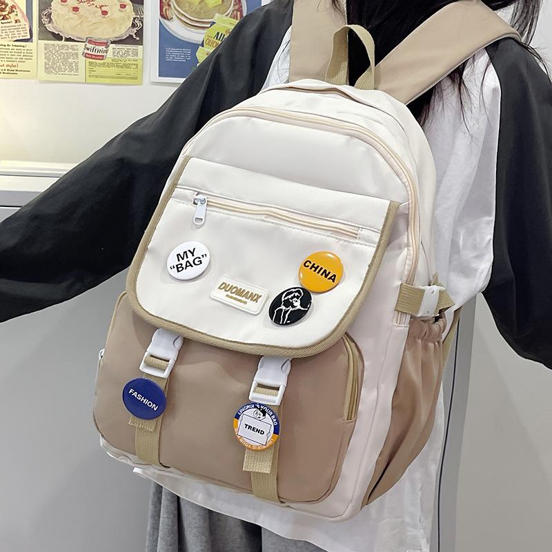 Schoolbag Japanese ins cute girl campus bag, female college student junior high school student backpack casual backpack