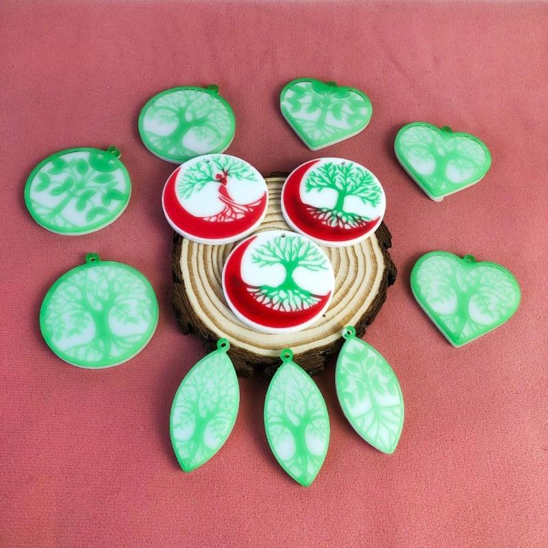 Versatile Silicone Casting Mold Epoxy Resin Mold Versatile Round Life Tree Keyring Case Mould Keychain Jewelry Moulds