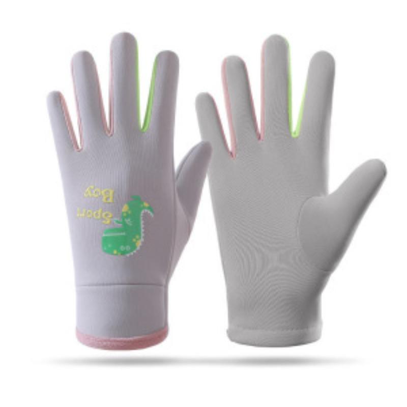 

Children s Cartoon Luminous Outdoor Sports Warm, Windproof and Waterproof Gloves large светло-серый