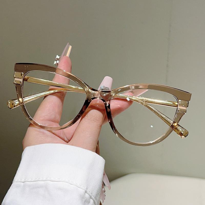 Vintage Cat Eye Anti Blue Light Optical Lens Glasses Women Luxury Myopia Customize Prescription Photochromic Eye Glasses Frame