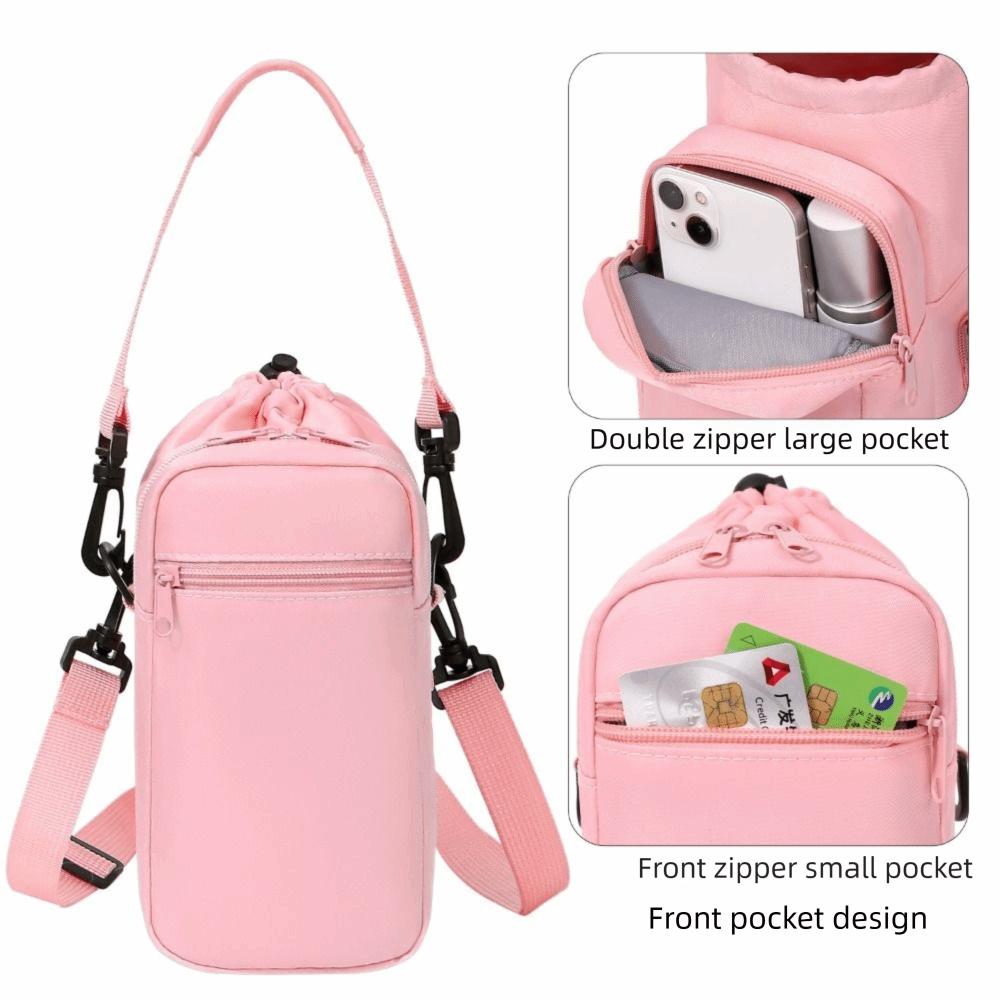 With Phone Pocket Water Cup Bags Handfree Vacuum Cup Bag New Water Bottle Holder Pouch  Unisex
