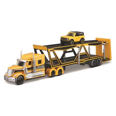Maisto 1/64 Scale Transporter Truck Diecast Model Car (International Lonestar Yellow)