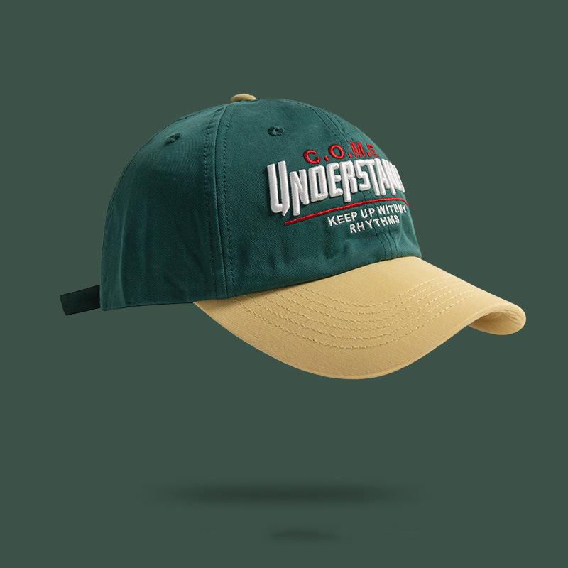 

Baseball Cap New Spring Summer Large Head Size Embroidered Color Block Versatile Sports Daily Trendy Parent Kid Women Boys Adjustable зелений