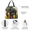 A Majestic Elephant With Her Baby Elephant Insulated Lunch Bag for Women Kids Leakproof Food Boxes Thermal Lunch Box Tote