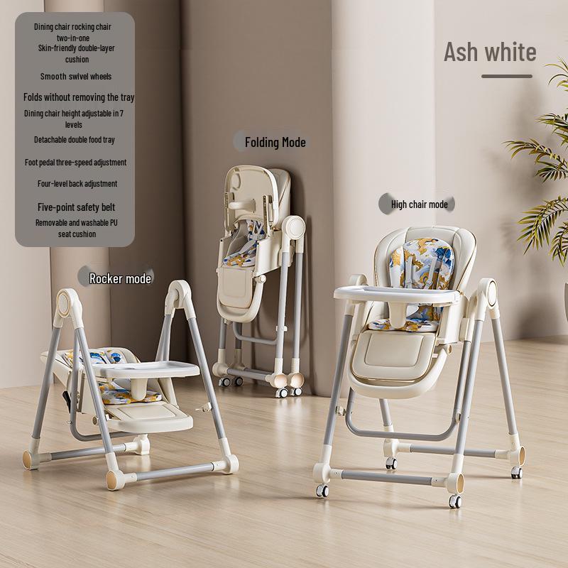 

Многофункциональный складной портативный детский стульчик для кормления для младенцев и детей белый