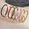 Stylish Colorful Bamboo Joint Bangle Gold Stainless Steel Enamel Resin Bracelet Non-Fading Simple Stainless Steel Bangle Trendy