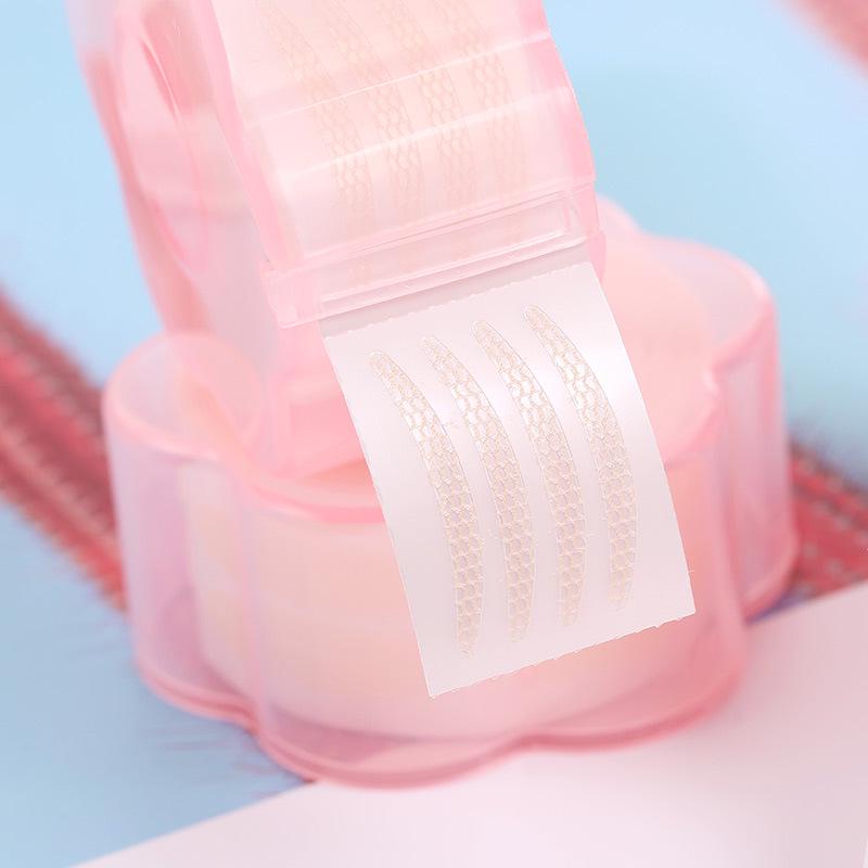 Lace Mesh Eyelid Strips – Self-Adhesive Olive Tone Eye Lift Tape, Breathable Floral Cut Design, No Glue Needed, Roll Format for Custom Fit