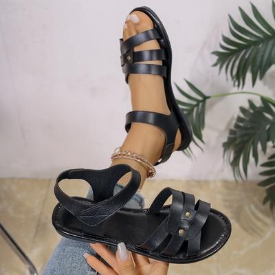 Flat-soled Sandals Women's Summer Casual Rivet Sandals Comfortable Flat-soled Fashion Versatile Roman Beach