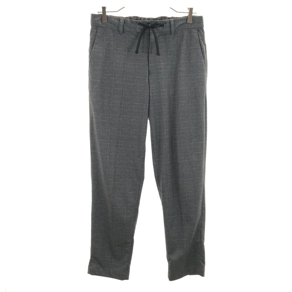 Ships Check Pattern Easy Slacks Pants M Charcoal Gray Men's Used