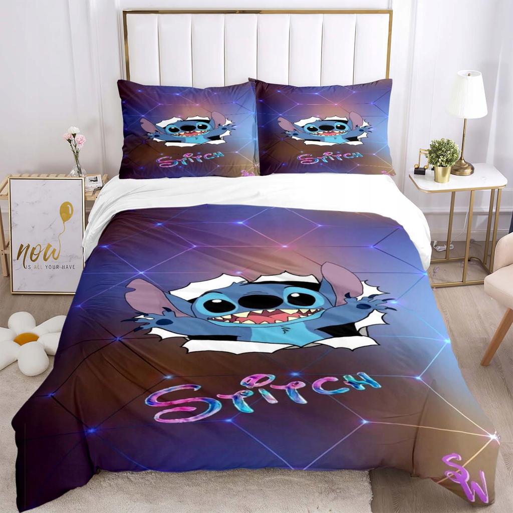 Stitch 3-Piece 1 Quilt Cover One Piece Bedding Set Comforte Luxus Exquisite Birthday Gift 100% Polyester Home Decor