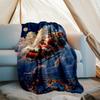Christmas Santa Claus Theme Printed Blanket - Perfect for Couch, Bed, Travel & Outdoor Use | Machine Washable, Cozy & Durable.