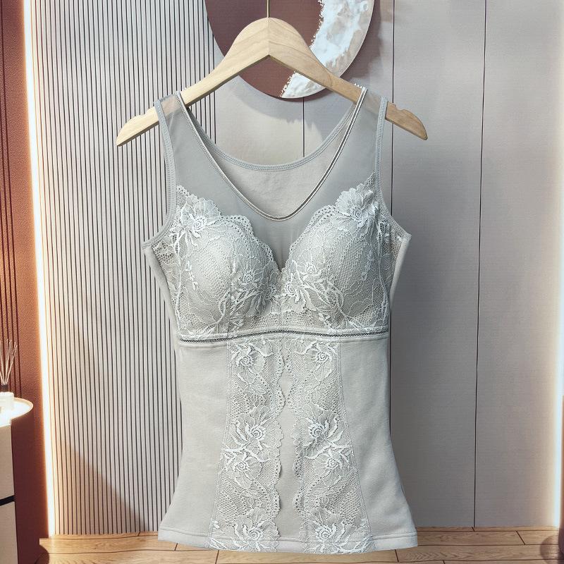 

Женское зимнее флисовое бархатное нижнее белье больших размеров с контролем живота и нагрудной вставкой - Утягивающий базовый слой XXXXL (82.5-90kg) серый