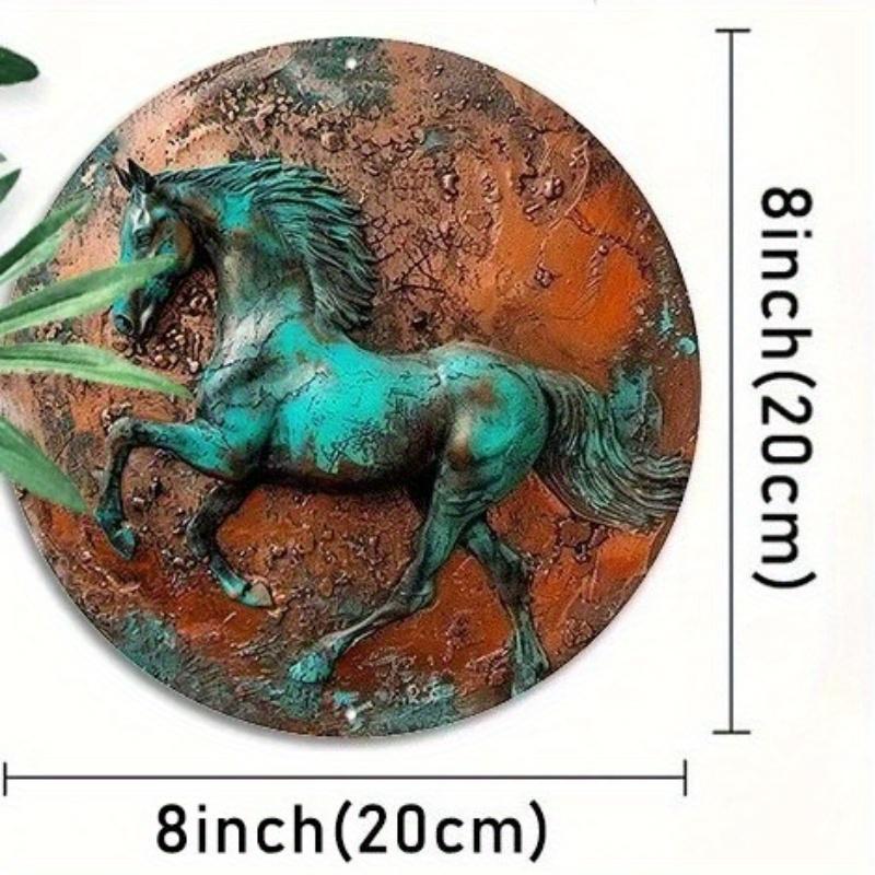 2d flat 20*20cm Round Wooden Sign Wooden Sign, Creative Horse Pattern Wall Art Wooden Sign Decoration vintage home decor