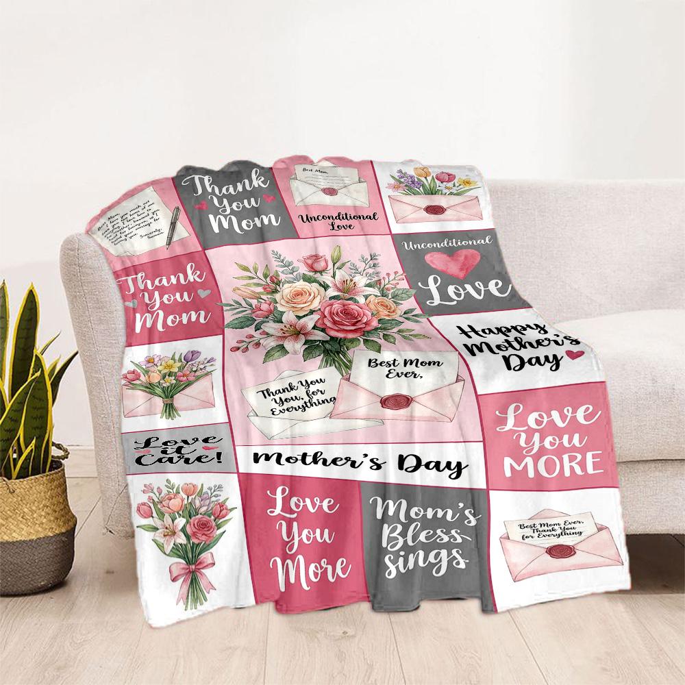 Mom's Gratitude And Love Blanket Suitable for Sofas,travel, Living Rooms Also a Good Gift for Friends and Family Suitable for All Seasons.