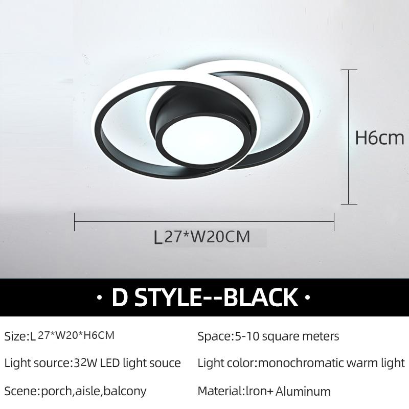 

Современный светодиодный потолочный светильник для прохода Минималистичный потолочный светильник Черный Белый светильник для прихожей, гардеробной, кладовой Светодиодный потолочный светильник Люстра Cool white - No RC