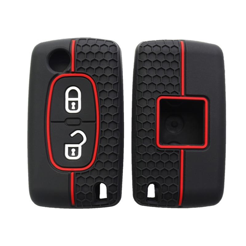 Silikon Klapp-Fernbedienung Auto Schlüsselhülle Abdeckung für C2 C3 C4 C5 C6 Xsara Berlingo Peugeot 207 307 308 407 607 807 Schutz Fob
