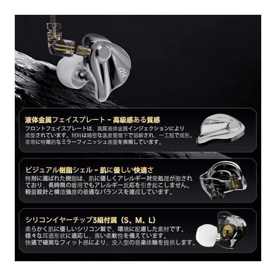 CCA Xyrra Dual Driver In-Ear Monitor Headphones, 1DD+1BD Hi-Fi IEM Earphones, Hi-Fi Clear Sound & Deep Bass, Wired Gaming Earphones for Musicians