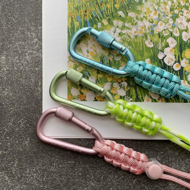 Umbrella rope woven water bottle buckle metal hook portable beverage lanyard mountaineering backpack key lock fast pendant edc