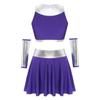 Womens 4Pcs Set Super Women Cosplay Costumes Outfits Crop Tops with Skirts Gloves for Halloween