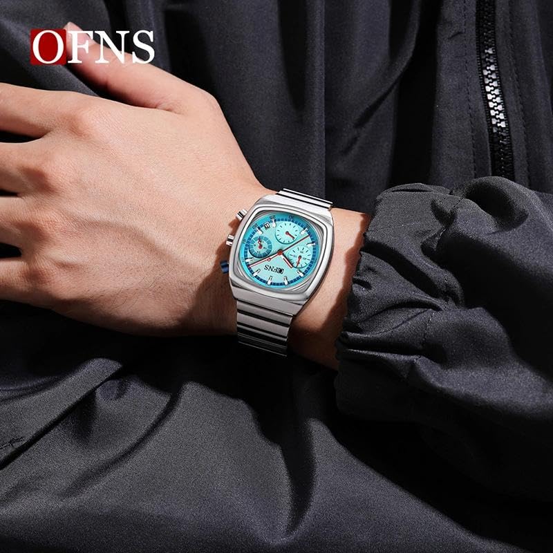 Módní pánské náramkové hodinky Chronograf Datum Vodotěsné Svítící Pánské hodinky Nerezová ocel Luxusní Křemenné Pánské hodinky